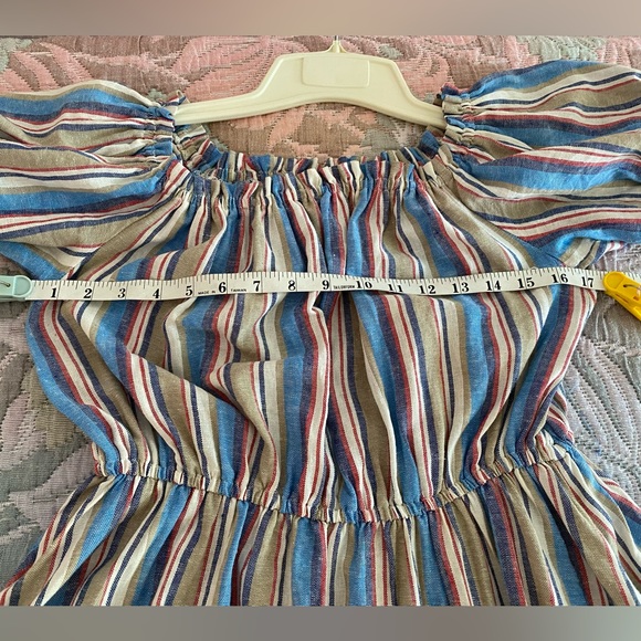 Scoop Off The Shoulder Linen Blend Dress - Picture 13 of 14